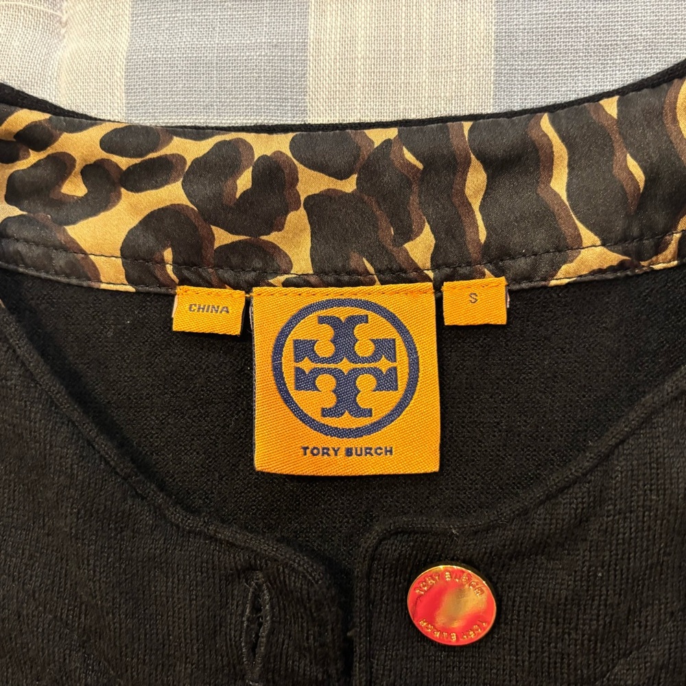 Tory Burch Black Cardigan with Gold Buttons- Hard To Find!